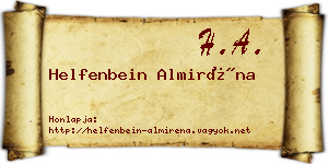 Helfenbein Almiréna névjegykártya